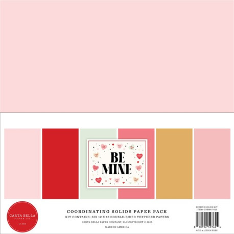 Carta Bella Be Mine Coordinating Solids Paper Pack 30x30cm