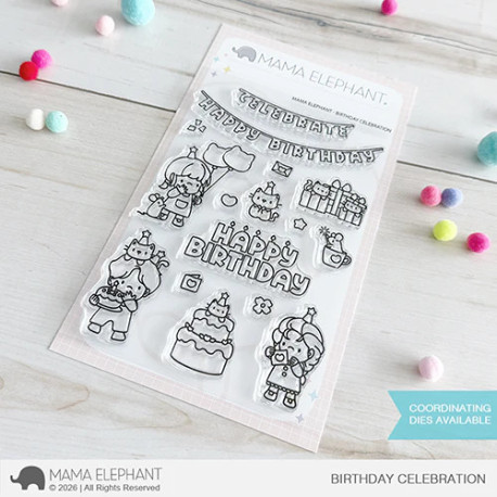 Mama Elephant BIRTHDAY CELEBRATION Clear Stamp