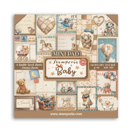 Stamperia Baby MINI Paper Pack 20x20cm