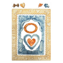 Stamperia Baby Silicon Mould A5 Frames and Hearts