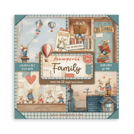 Stamperia Family MAXI Paper Pack 20x20cm