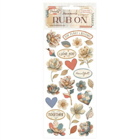 Stamperia Family Rub-On Patchwork Flowers