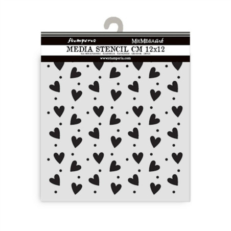 Stamperia Family Thick Stencil Heart Texture