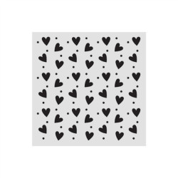 Stamperia Family Thick Stencil Heart Texture