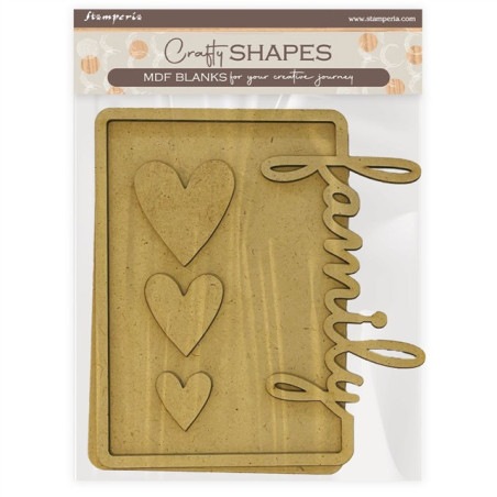 Stamperia MDF Crafty Shapes Blanks Plate Family Hearts