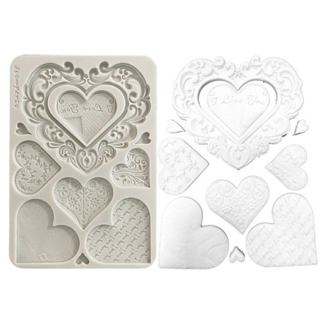 Stamperia Family Silicon Mould A5 Hearts