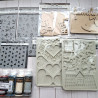 Stamperia Family Thick Stencil Heart Texture