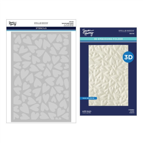 Spellbinders Sending Hugs 3D Folder and Stencil Bundle Puffy Hearts