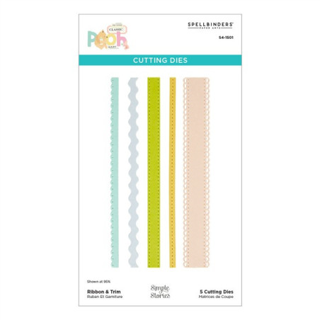 Spellbinders Say Cheese Classic Pooh Baby Etched Dies Ribbon & Trim