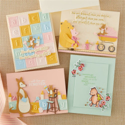 Spellbinders Say Cheese Classic Pooh Baby Etched Dies Ribbon & Trim