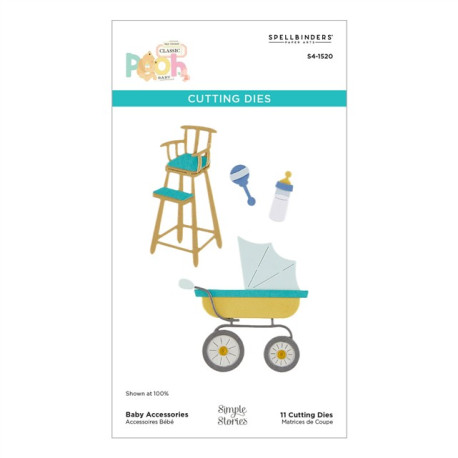 Spellbinders Say Cheese Classic Pooh Baby Etched Dies Baby Accessories