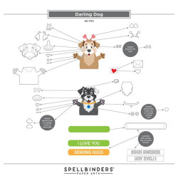 Spellbinders Sending Hugs Etched Dies Darling Dog