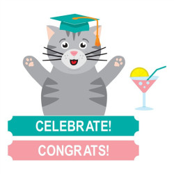 Spellbinders Sending Hugs Etched Dies Congrats Cat