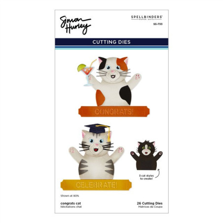 Spellbinders Sending Hugs Etched Dies Congrats Cat