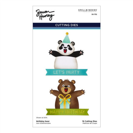 Spellbinders Sending Hugs Etched Dies Birthday Bear