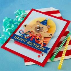 Spellbinders Sending Hugs Etched Dies Birthday Bear