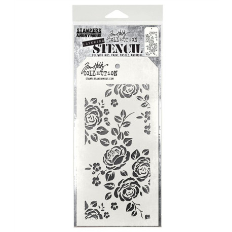 STAMPERS ANONYMOUS Tim Holtz Roses Layering Stenci