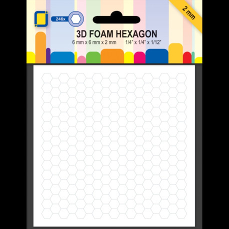 3D Foam Hexagon 6x6x2mm