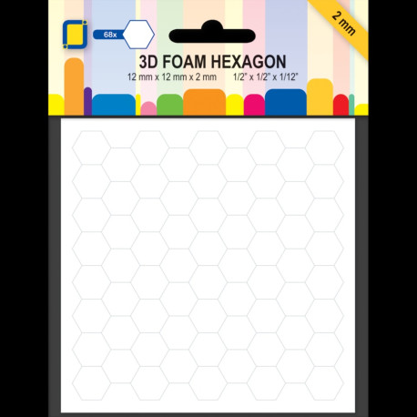 3D Foam Hexagon 12x12x2mm