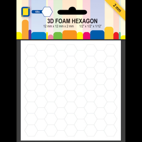 3D Foam Hexagon 12x12x2mm