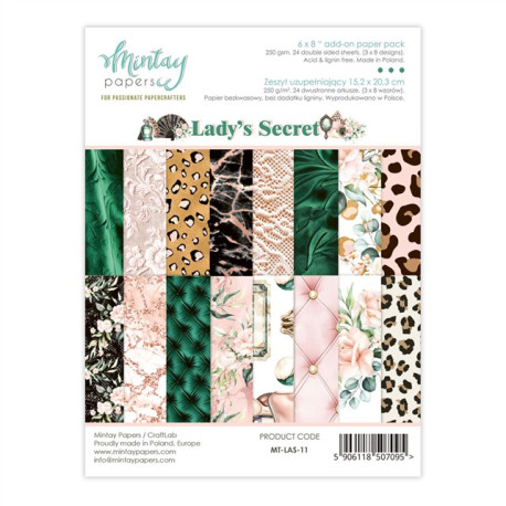 Mintay Papers Lady's Secret Add-On Paper Pack 15x20cm