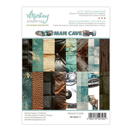 Mintay Papers Man Cave Add-On Paper Pack 15x20cm