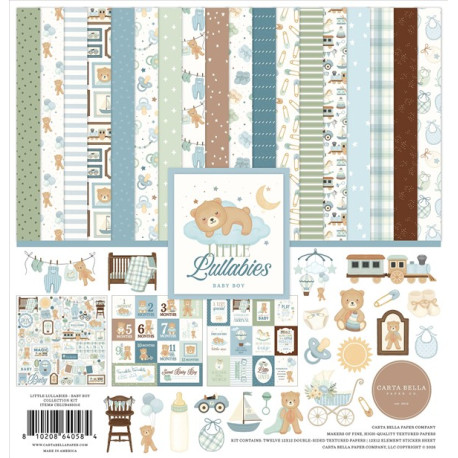 Carta Bella Little Lullabies Baby Boy Paper Pad 30x30cm