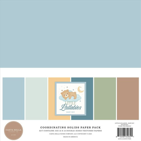 Carta Bella Little Lullabies Baby Boy Coordinating Solids Paper Pack 30x30cm