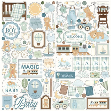 Carta Bella Little Lullabies Baby Boy Element Stickers