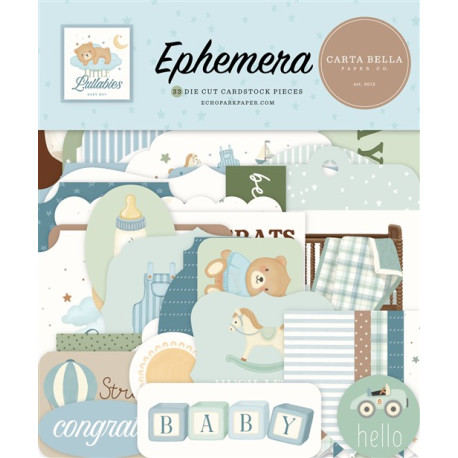 Carta Bella Little Lullabies Baby Boy Ephemera 33pz