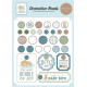Carta Bella Little Lullabies Baby Boy Adhesive Brads 25pz+4 Chipboard