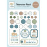 Carta Bella Little Lullabies Baby Boy Adhesive Brads 25pz+4 Chipboard