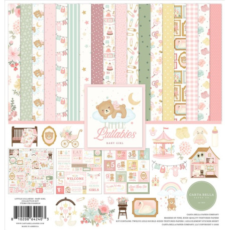 Carta Bella Little Lullabies Baby Girl Paper Pad 30x30cm