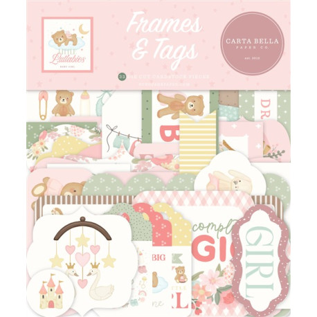 Carta Bella Little Lullabies Baby Girl Frames & Tags 33pz