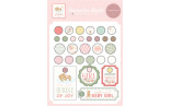 Carta Bella Little Lullabies Baby Girl Adhesive Brads 25pz+4 Chipboard