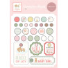 Carta Bella Little Lullabies Baby Girl Adhesive Brads 25pz+4 Chipboard