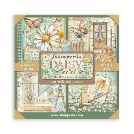 Stamperia Daisy Art MAXI Paper Pack 20x20cm