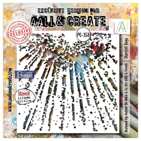 AALL & Create Stencil 258 Starfall Rays