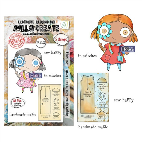 AALL & Create Stamp Set A7 1362 Sew Happy