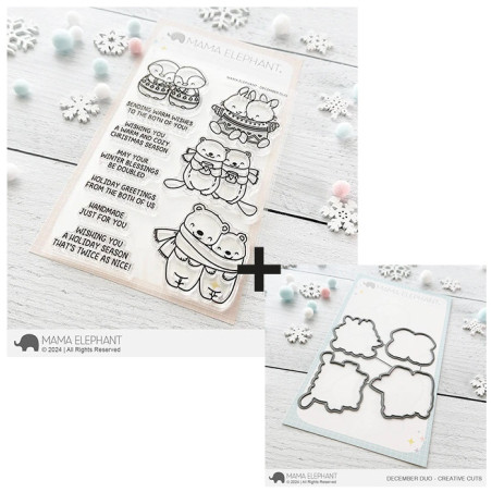 Mama Elephant DECEMBER DUO SET Clear Stamp + CUTS