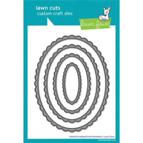 LAWN FAWN Stitched Scalloped Oval Stackables Dies
