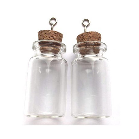 2 Mini Glass Bottles