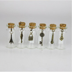 2 Mini Glass Bottles