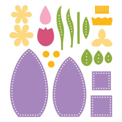 Spellbinders 3D Felt Decor Spring Eggs & Flowers Etched Dies