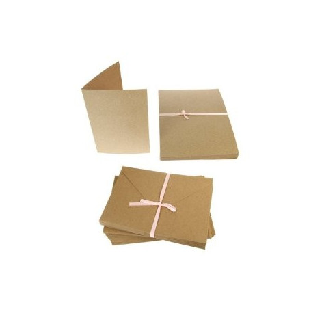 5x7'' Cards & Envelopes (50pezzi) - Recycled Kraft