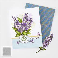 Hero Arts Spring Meadow Cling Stamp Birdsong Script