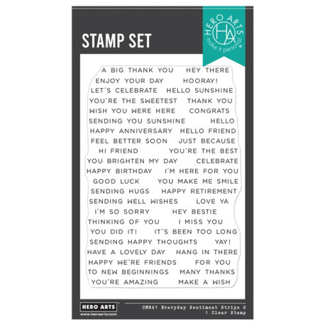 Hero Arts Spring Meadow Clear Stamp Set Everyday Sentiment Strips 2