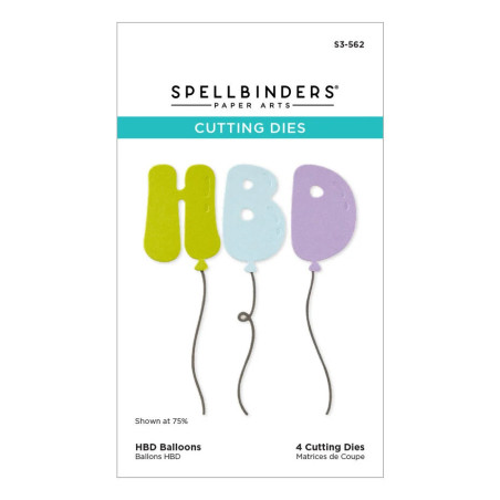 Spellbinders Aged to Perfection Etched Dies HBD Balloons