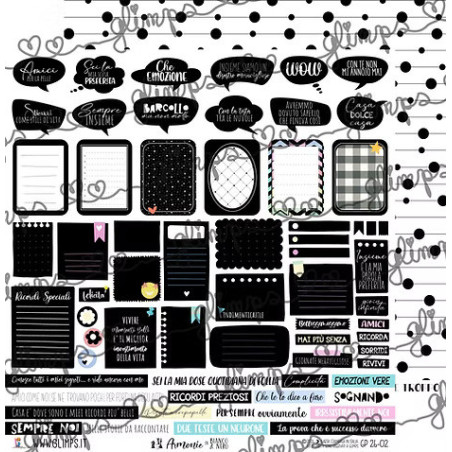 GLIMPS Carte GP 26-02 SCRITTINE ARMONIE IN BIANCO E NERO 30x30cm
