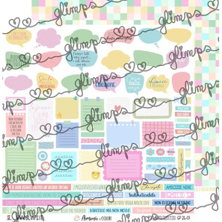 GLIMPS Carte GP 26-01 SCRITTINE ARMONIE A COLORI 30x30cm